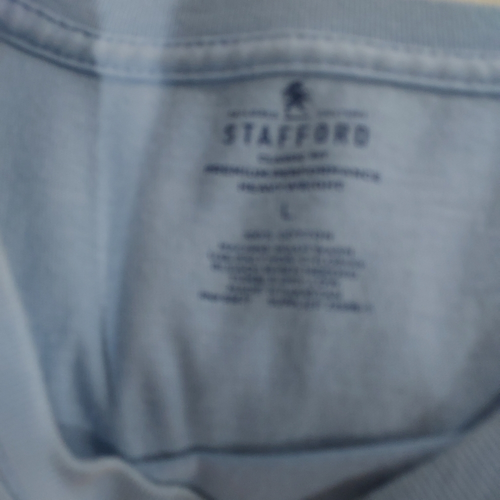 Stafford Light Blue Men's Short Sleeve Tee - Picture 2 of 3
